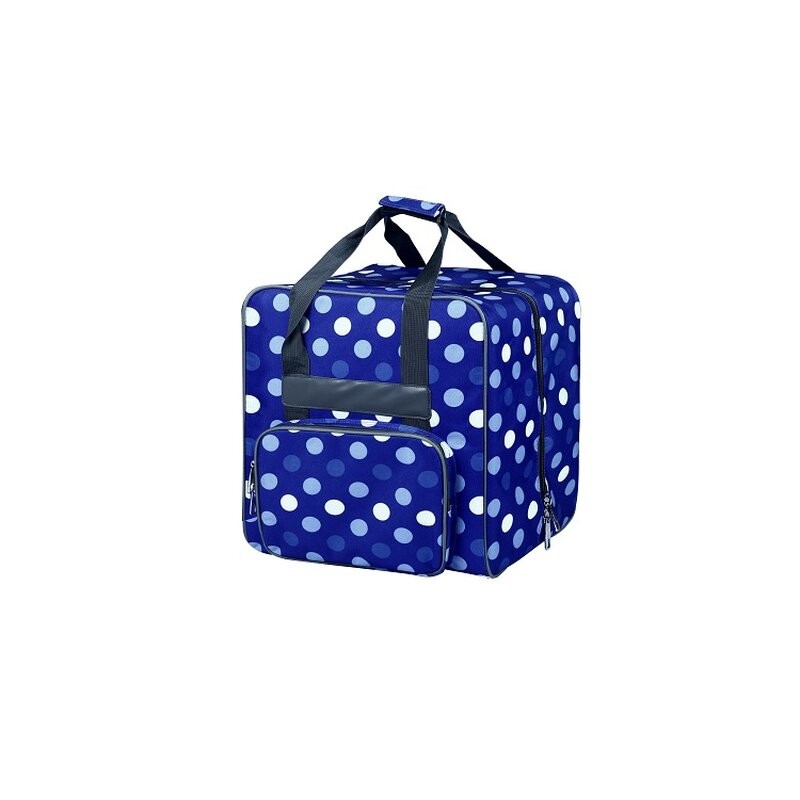 Tasche Blau/Punkte für Overlock 44x37x41cm